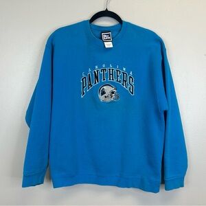 Carolina Panthers Vintage 90s Blue Metallic Crewneck Sweatshirt Size L Football